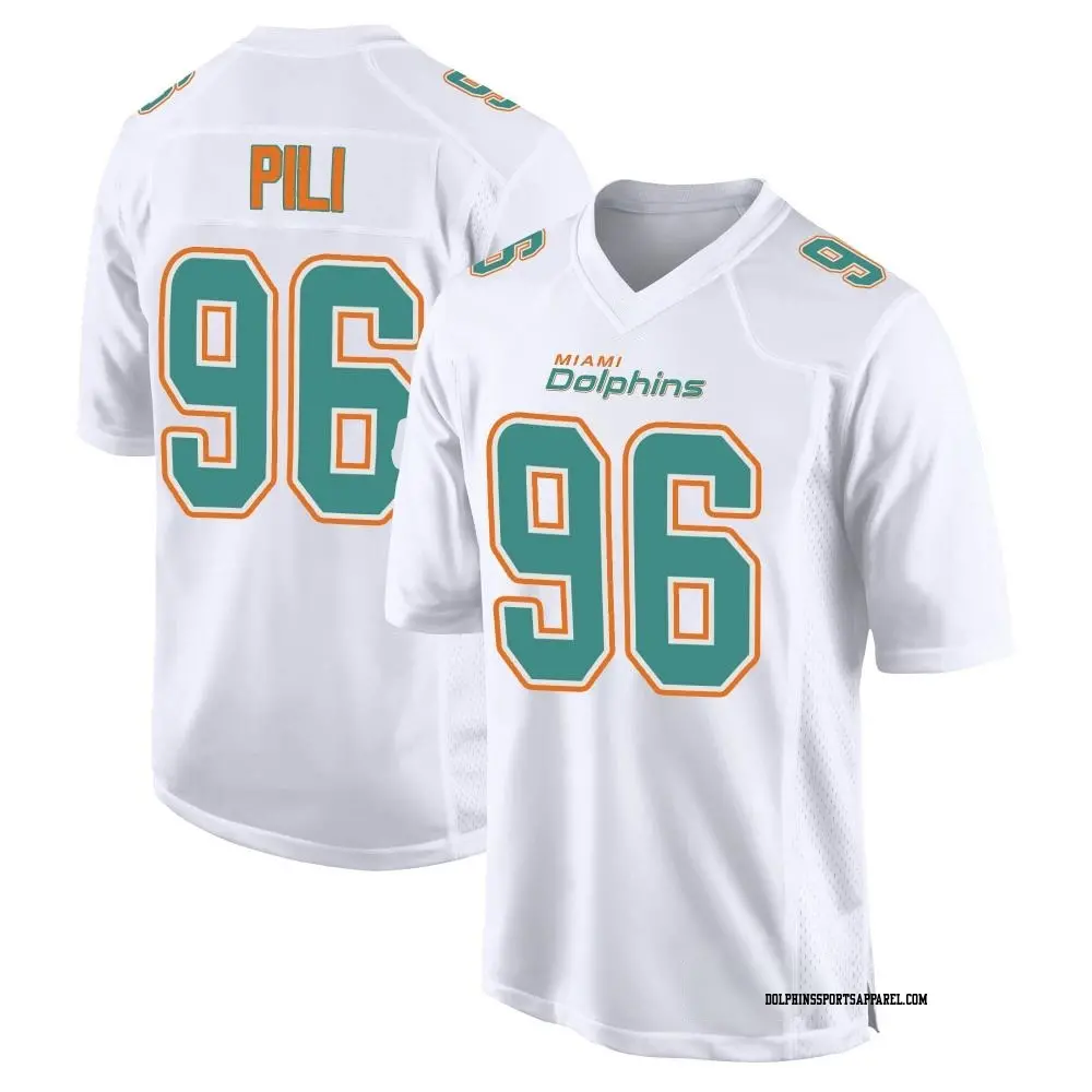 Game White Men's Brandon Pili Miami Dolphins Fashion Jersey