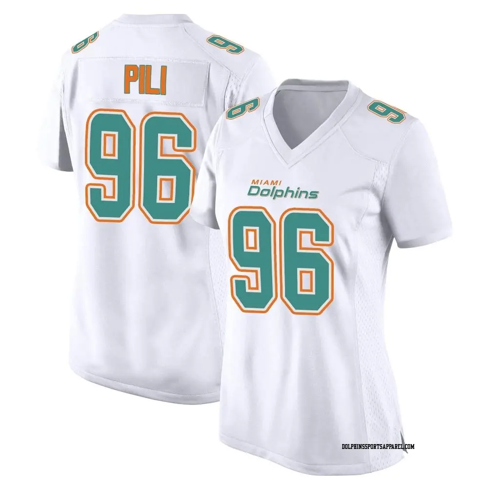 Game White Women's Brandon Pili Miami Dolphins Fashion Jersey