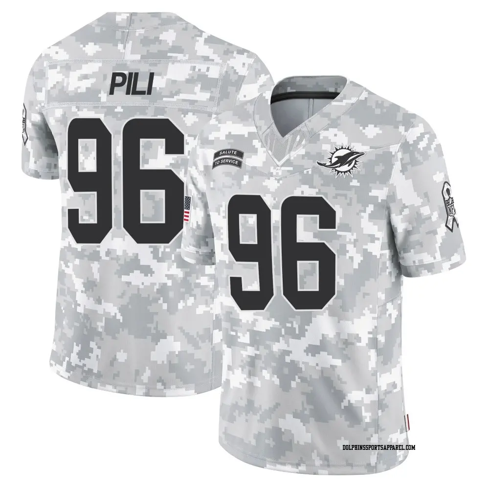 Limited Arctic Camo Men's Brandon Pili Miami Dolphins 2024 Salute to Service Jersey