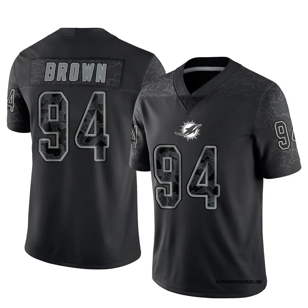 Limited Black Youth Shakel Brown Miami Dolphins Reflective Jersey Dolphins Store